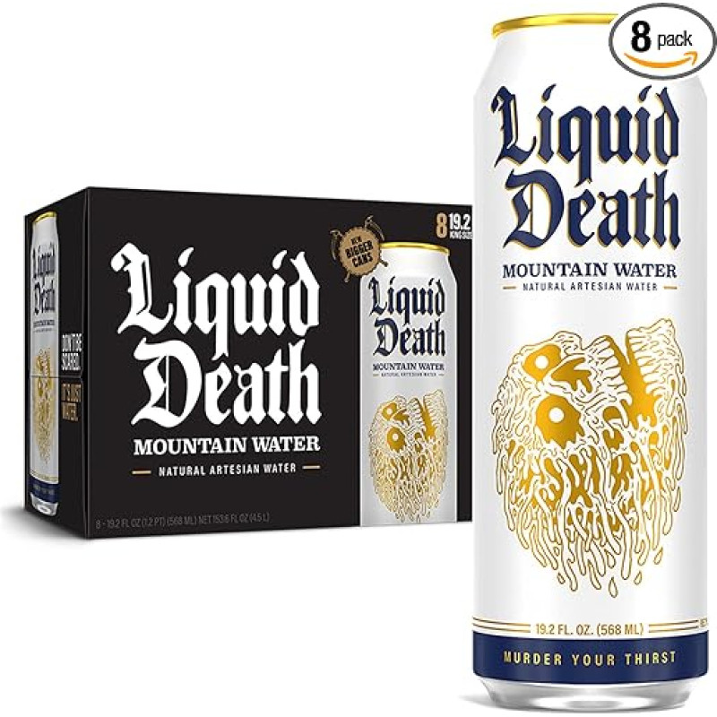 Liquid Death Mountain Water 20oz Tallboys (8 vnt.)