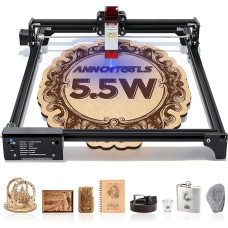 ANNOY TOOLS lazerinės graviravimo staklės, 40 W lazerinės pjaustymo ir graviravimo staklės, 5,5 W išėjimo galia, 12 V suspaustas taškas, 10000 mm/min, lazerinio graviravimo diapazonas (400 x 400 mm), skirtos 