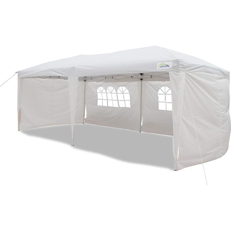 Goutime Folding Gazebo 3x6 Pop Up Party Tent 4 Removable Side Walls and Bag With Wheels