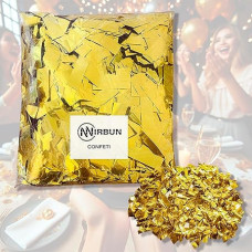 NIRBUN Gold Confetti 1 kg, Ideal for Party, Wedding, Anniversary, Birthday, Carnival, Decoration, Table Decoration, New Year's Eve, Balloons Birthday, Gold Confetti for Confetti Cannon, Gold Wedding