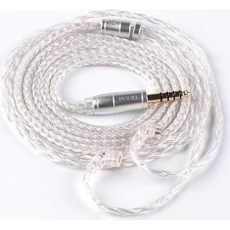 KBEAR 16 Core Silver Plated Replacement Cable Upgrade Cable Replacement Earpiece AudioContact Replacement Cable for ZSN ZSN Pro AS16 CCA A10 CA4 etc (2 Pin 4.4mm)