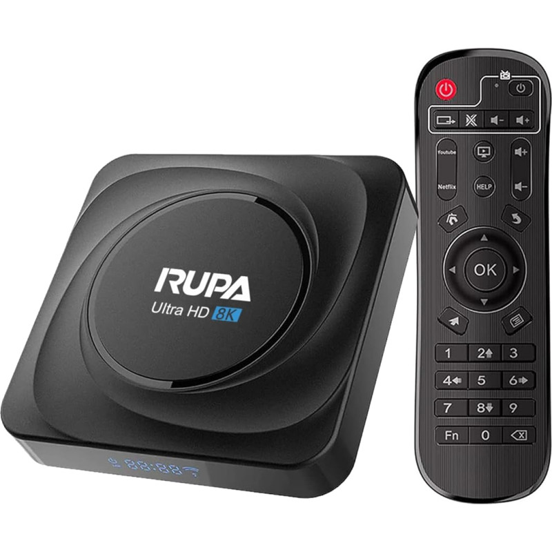 RUPA Android TV Box 11.0, 2024 m. Naujausias Smart TV Box 8GB RAM 64GB ROM RK3566 Quad-Core CPU palaikymas HD 3D 8K 2.4G/5.8Ghz WiFi BT 4.0 USB 3.0 LAN 1000M TV Box