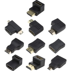 Būkite savo mintyse HDMI ir Mini HDMI/Mikro HDMI moteriškojo adapterio rinkinys, paauksuotas, 10 pakuočių