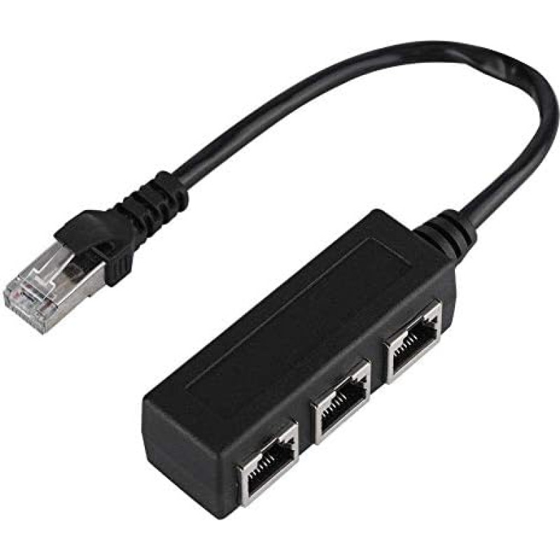 LAN Splitter 1 to 3, Ethernet Extension Cable LAN Ethernet Network Splitter Adapter Cable with 3-Port Extension Ethernet Patch Cable Network Cable RJ45