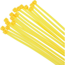 sourcing map Kabelbinder aus Nylon, 30,5 cm, selbstsichernd, mit 22,7 kg Zugfestigkeit für drinnen und draußen, Gelb, 50 Stück