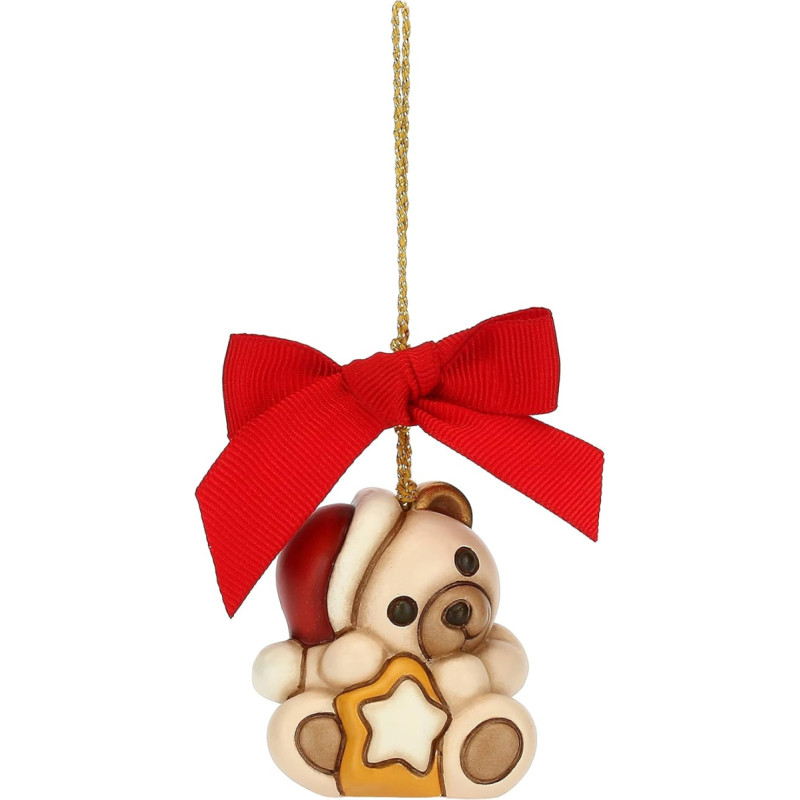 THUN - Christmas decoration, teddy with ceramic star, hand-decorated, small version, gift idea Christmas 2022-4.4 x 4.2 x 4.8 cm h