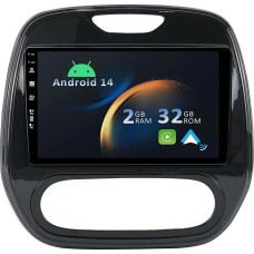 YUNTX Android 14 Car Radio for Renault Captur (2014-2019)-[Integrated CarPlay/Android Car/GPS]-9 Inch IPS 2.5D Touchscreen Free Camera DAB/Steering Wheel Control/MirrorLink/Bluetooth 5.0/WiFi/USB/4G