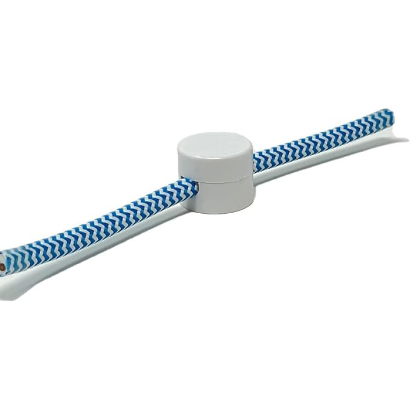 Wall and Ceiling Pins - White, Black and Transparent for Textile Cables. Pack of 10. Made in Italy (White)