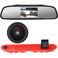 1280 x 720 pikselių Super HD automobilio stabdžių šviesos atbulinės eigos kameros rinkinys su galinio vaizdo veidrodžio monitoriumi, naktinio matymo atbulinės eigos kameros pakeitimas, skirtas 