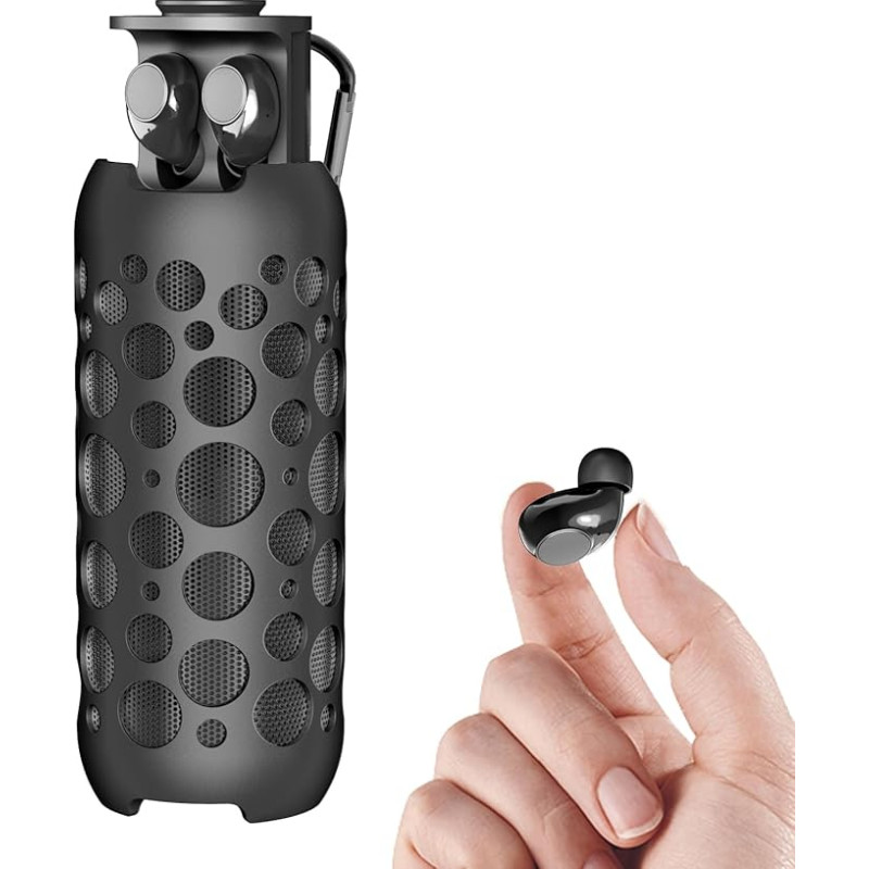 TWS Kleine Ohrhörer mit tragbarem Musiklautsprecher, kabellos, Bluetooth, kleine In-Ear-Kopfhörer mit kabellosen Reise-Lautsprechern, Bluetooth-Kopfhörer, Sport-Kopfhörer für iPhone, Android, Wandern,