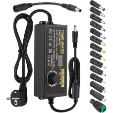 Universal Power Supply 108W 3A 9V-36V Adjustable Power Supply 100V-240V AC to DC Adjustable Power Adapter with LED Voltage Display and 5.5 x 2.1 mm 14 Tips