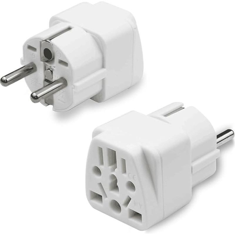 Travel Adapter to European USA Germany Plug for Connecting Foreign Devices UK to EU Adapter such as USA, China, Italy, Switzerland, Japan, Canada, Mexico, White