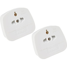 2 UK to USA Travel Adapters, White