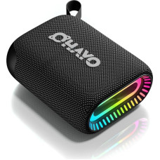 OHAYO Bluetooth Speaker Mini Bluetooth Box with RGB Light, Small Music Box with Bluetooth 5.3, 24H Battery, IPX7 Waterproof, Outdoor Speaker for iPhone, Outdoor, Party, Black