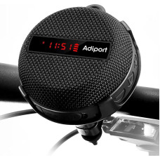 Adiport Bicycle Bluetooth Speaker, Riding Speed, Battery Power and Time Display, Portable Wireless Bicycle Speaker, Rich Bass and Loud Sound, Waterproof for Outdoor Cycling Hiking