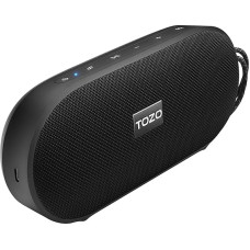 TOZO PA1 Bluetooth Speaker with 20 W Stereo Sound, 25 Hours Playtime Mobile Speaker, IPX7 Waterproof Wireless Speaker with App Control, Dual Pairing Music Box - Black