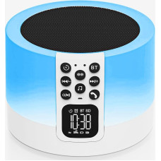 Portable Bluetooth Speaker with Light, Digital Alarm Clock, White Noise Machine, Touch Dimmable Night Light, Alarm Clock with Light, Cool Things Gifts for Teenagers, Girls, Boys, Children, Teens,