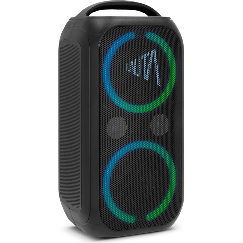 TechniSat Lauta Wummsbox Portable Premium Bluetooth Speaker with LED Light Effects (Bass Boost, True Wireless Stereo, 12 Hours Battery Life, IPX4 Splash Protection, 80 W RMS Power)