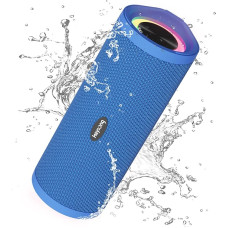 HEYSONG Portable Bluetooth Speaker, Waterproof Wireless Outdoor Speaker with LED Light, Upgraded Bass, IPX7 Floating, 40 Hours Playback, TF Card, True Wireless Stereo for Party,