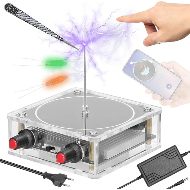 Sunydog Portable Tesla Coil Speaker BT Speaker Artificial Flash Generator Arc Generator Scientific Experiment Tesla Coil