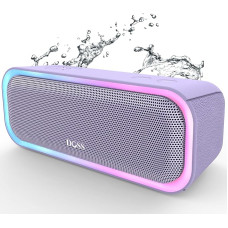 DOSS SoundBox Pro Bluetooth Speaker, 20 W Stereo Sound, Extra Bass, IPX6 Waterproof, 20 Hours Battery, Colourful Light, Bluetooth Box for Outdoors, Beach, Home, Garden, Purple