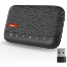 Nuroum A15 Bluetooth Conference Speaker with 4 Microphones, 3 m 360° Voice Recognition, Noise Reduction, Connection via Bluetooth/Dongle/USB-A/C, Compatible with Teams/Zoom for Office/Home Office,