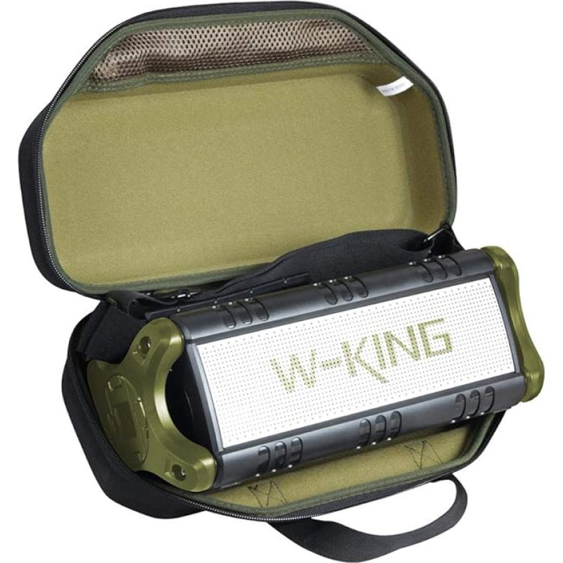 Hermitshell Black + Green EVA Hard Case Cover for W-KING Bluetooth Speaker, Black + Green