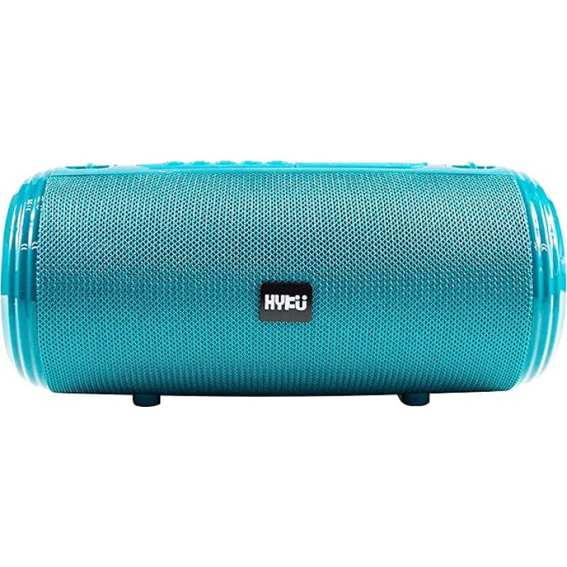 HYKU -537 Portable Bluetooth Speaker with Hands-Free Microphone, Waterproof and FM Radio Function (Light Blue)