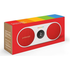 Polaroid P2 - Powerful Portable Wireless Bluetooth Speaker Rechargeable with Dual Stereo Pairing - Red and White