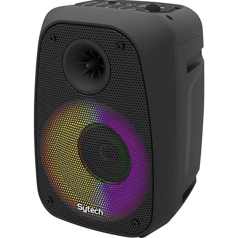 Sytech Microbeat Series 3 Inch 10W RMS 75 pmpo Rechargeable BT Mic LED Speaker Black