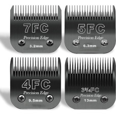 7FC+5FC+4FC+3FC keičiamieji ašmenys šunims kirpti, suderinami su Heiniger/Moser Max45/Andis/Oster A5/Wahl KM10 serijos kirpimo mašinėlėmis šunims, juodos spalvos
