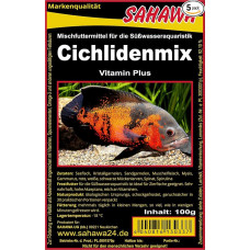 SAHAWA® Frosted Food 5 x 100 g Blister Cichlid Mix, ešerių maistas, supakuotas su sausu ledu -78°C, akvariumas, akvariumas, žuvų maistas, Frost Food