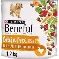 Beneful Beneful Beneful PURINA BENEFUL Tasty Grainfree sausas maistas šunims, be grūdų, su vištiena, 6 vnt. (6 x 1,2 kg)