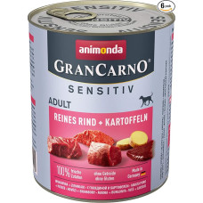 Animonda Gran Carno Adult Sensitive drėgnas ėdalas suaugusiems šunims, pakuotė po 6 vnt.