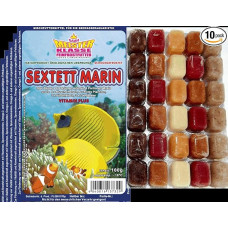 Užšaldytas maistas Jūros vanduo 10 x 100 g Blister Sextett Marin Fish Food Sahawa pakuotė su sausuoju ledu