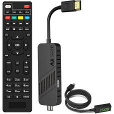 LEYF DVB-T2 imtuvas, Full HD 1080P HDMI TV Stick, paslėptas už televizoriaus, skaitmeninis ekranas, H265 HEVC pagrindinis 10 bitų, 2-in-1 universalus nuotolinio valdymo pultas, USB