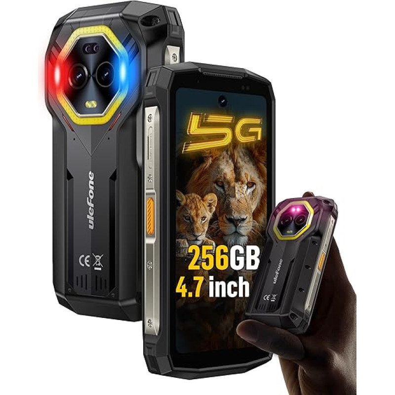 Ulefone Armor Mini 20 Pro 5G atsparus dūžiams išmanusis telefonas atsparus dūžiams 16GB + 256GB