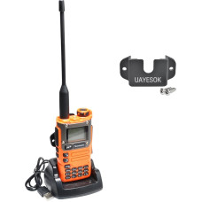 QUANSHENG UV-K6 radijo stotis 5W Walkie Talkie ilgo nuotolio įkraunama rankinė radijo stotis suaugusiesiems Policijos radijo stotis su FM, NOAA, C tipo įkrova, 200 kanalų (UA-K6 su laikikliu)