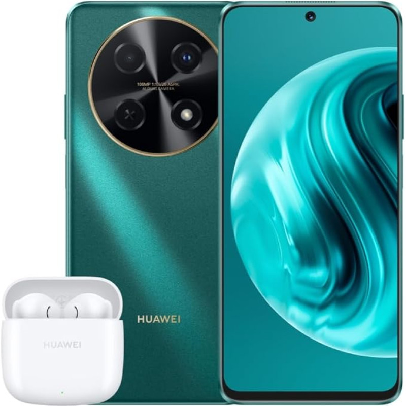 HUAWEI nova 12i išmanusis telefonas, 108 MP didelės raiškos nuotraukos, 40 W papildoma įkrova, 5 000 mAh baterija, 6,7 colių AOD ekranas, 8 GB + 128 GB, EMUI 14, LTE, žalias + 