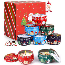 Kvapiųjų žvakių rinkinys iš 8, kvapiųjų žvakių dovanų rinkinys moterims Kvapiųjų žvakių rinkinys iš sojų vaško Natūralus sojų vaškas Aromaterapinės žvakės Streso žvakės Dovanų rinkinys moterims Kalėdos, vonios kambarys, joga