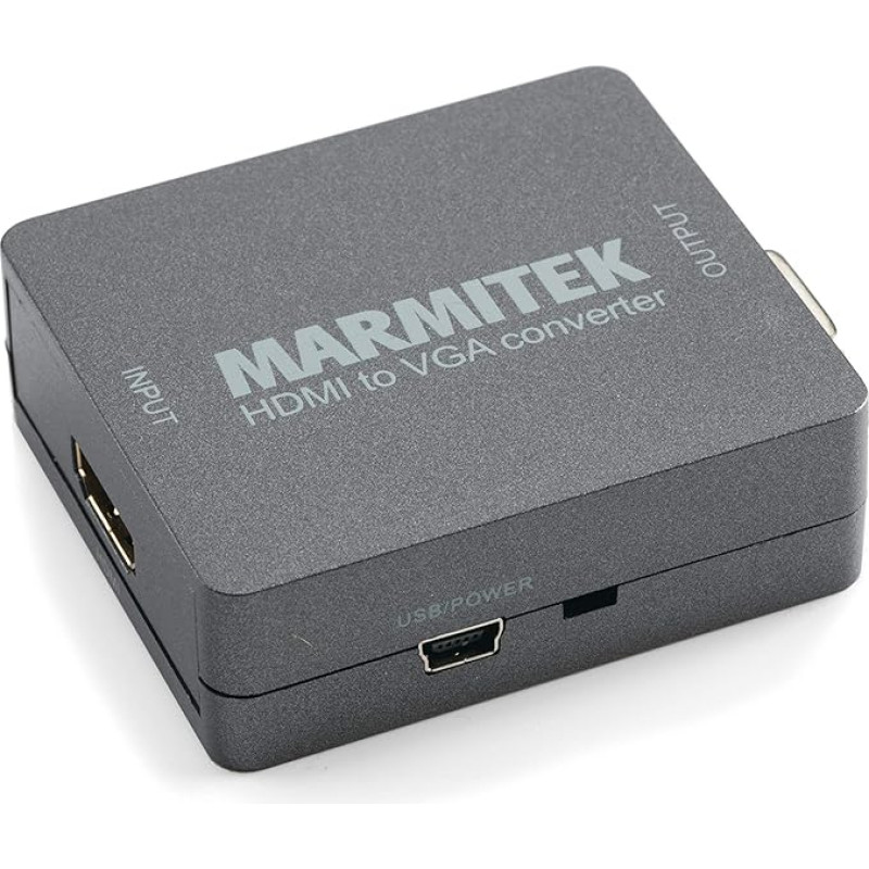 HDMI zu VGA adapteris - Marmitek Connect HV15 - HDMI auf VGA und Audio Konverter - 3,5 mm Audio-Anschluß - Full HD - 1080P - Keine Software notwendig - Schiesse Ihre Laptop auf einen Alten Beamer an