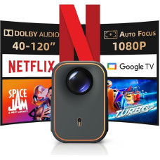 [Netflix Certified] Formovie Xming Episode One, Projector with WiFi Bluetooth, Netflix Google TV Integrated, 1080P 4K Supports Smart Projector, Dolby Audio for Home Cinema, Outdoor Portable