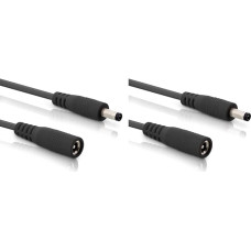 InLine - DC Extension Cable, Black, 1 m DC Extension Cable, Universal Power Supply Extension Cable, LED Strips, Surveillance Cameras, DC Male/Female 4.0 x 1.7 mm, Black, 2 m