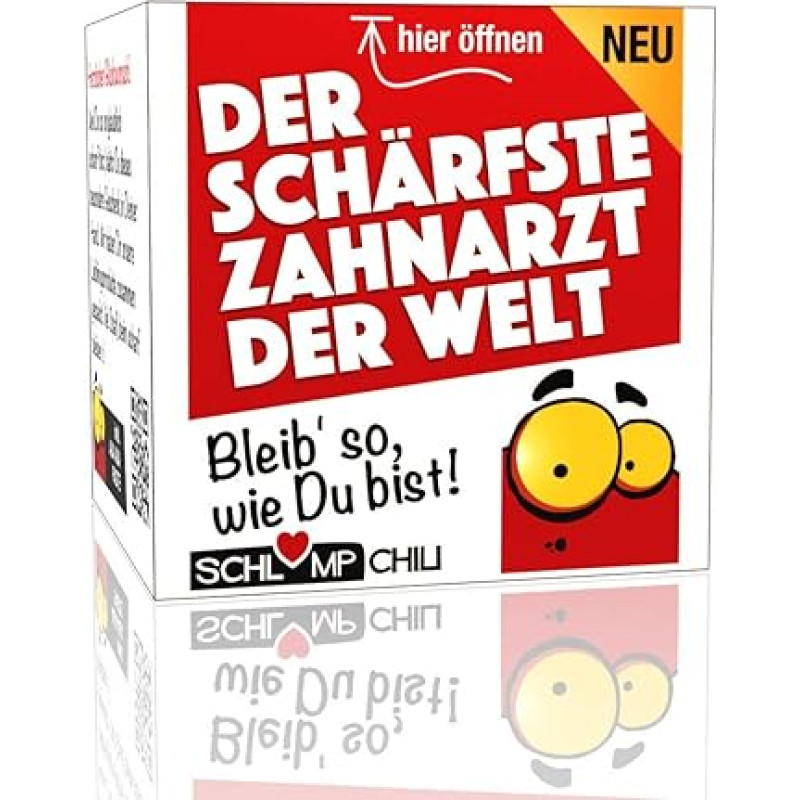 Schlump-Chili Aštriausias pasaulyje odontologas - juokingas dovanų rinkinys odontologams, pvz., gimtadienio, Kalėdų, Velykų, Tėvo dienos, Valentino dienos proga.