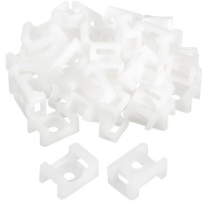 sourcing map Kabelbinder-Basis, Sattelbefestigung, Drahthalter, 22,3 x 15,9 x 9 mm, Drahtklammern, Organizer-Halterungen für elektronische Drähte, weiß, 0,5 cm Durchmesser, 500 Stück