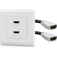 TND HDMI 4K sieninis kištukinis lizdas, 2 x prievadas, įleistinis kištukinis lizdas, kabelio kreipiklis, sieninė jungiamoji plokštė su UHD ARC Ethernet, didelės spartos 