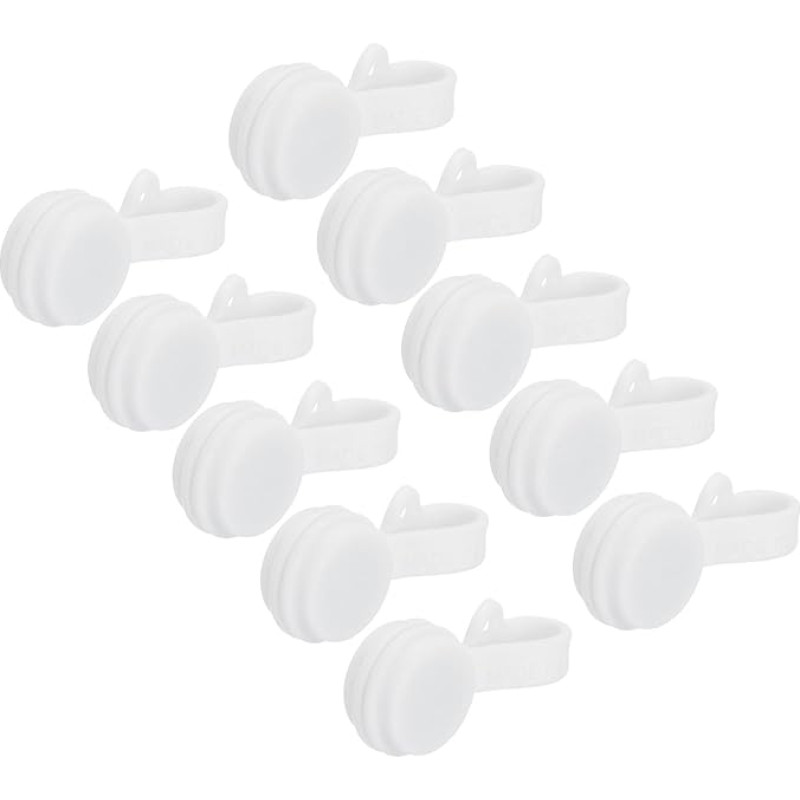 sourcing map Magnetiniai kabelių segtukai, 7,1 x 1,5 cm, weiß, magnetisch, Kabelbinder, wiederverwendbar, für Zuhause, Küche, Büro, 10 Stück