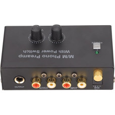 Gramofono preampas Dual Gain PP500 Stereo Phono Preamp EU Plug 100-240V su DC 12V adapteriu nešiojamajam kompiuteriui