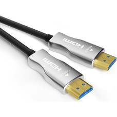 LYW 4K HDMI šviesolaidinis kabelis 7,5 m didelės spartos HDMI 2.0 kabelis 18Gbps palaikymas HDR ARC kryptinis HDMI kabelis, suderinamas su PS5/Blu-ray/TV dėžute/HDTV/Projektoriumi