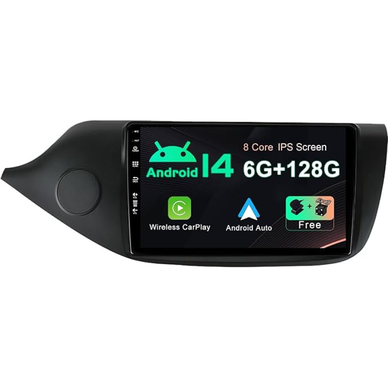 SXAUTO Android 13-6G+128G - IPS automobilinis radijas, tinkamas Kia CEE'd CEED JD (2012-2018) - Integruotas Carplay/Android Car/DSP - LED kamera + MIC - DAB vairo valdymas WiFi Fast Boot 360-CAM - 2 DIN 9